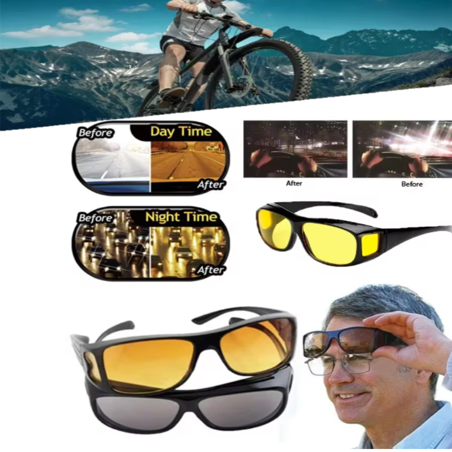 2 Gafas HD Visión para Dia y Noche